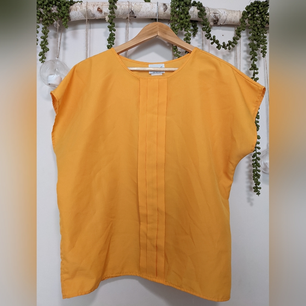 Vintage Yellow Pleat Front Top